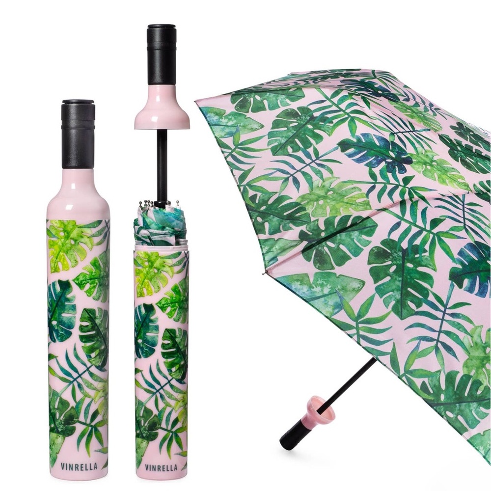 Great Gift! Vinrella Umbrella In a Bottle Pink Pineapple Beachy Design - Picture 6 of 10